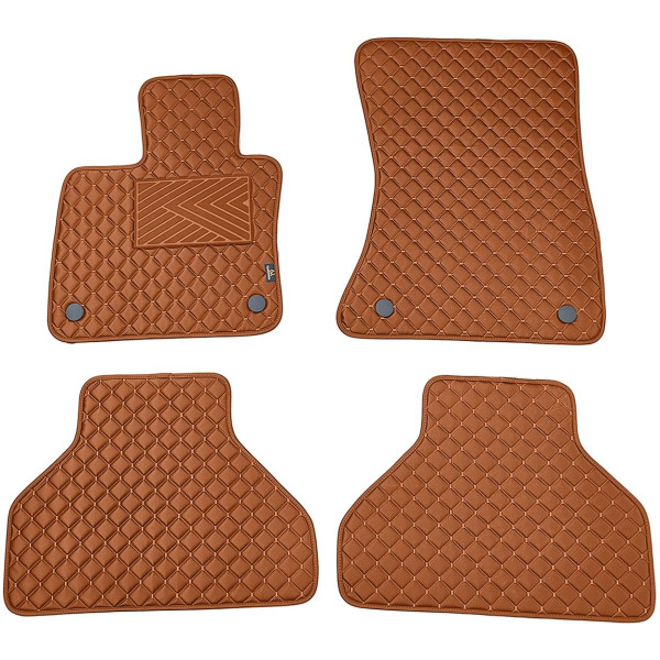 Bilmattor i konstläder QuiltyMats BMW X5 2007-2013 (E70) (Brun / bruna sömmar)