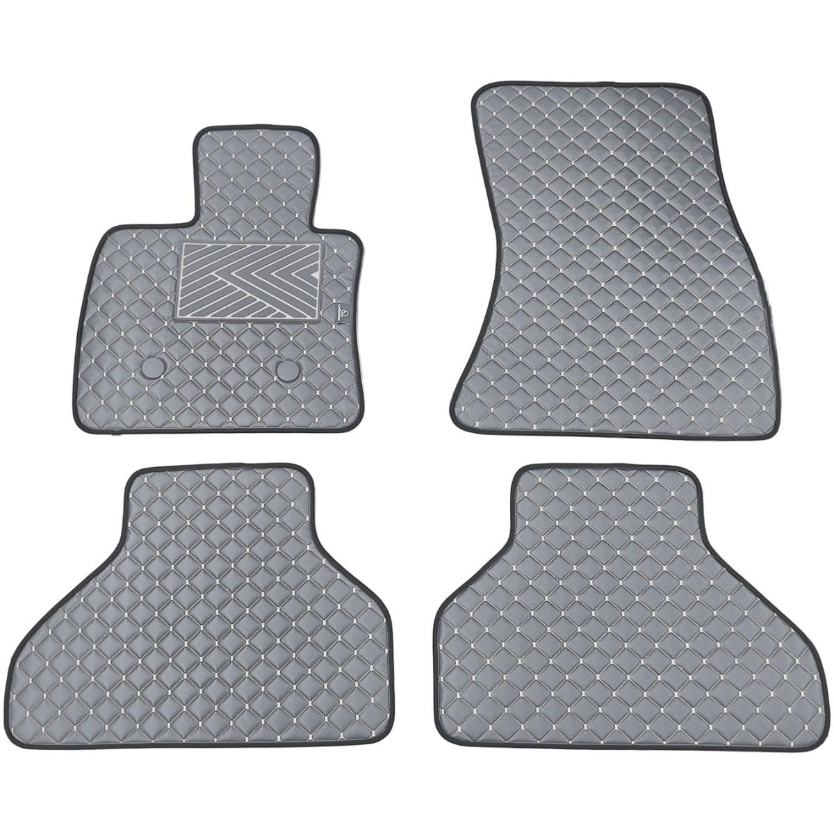 Bilmattor i konstläder QuiltyMats BMW X5 2013-2018 (F15) (Grå / grå sömmar)