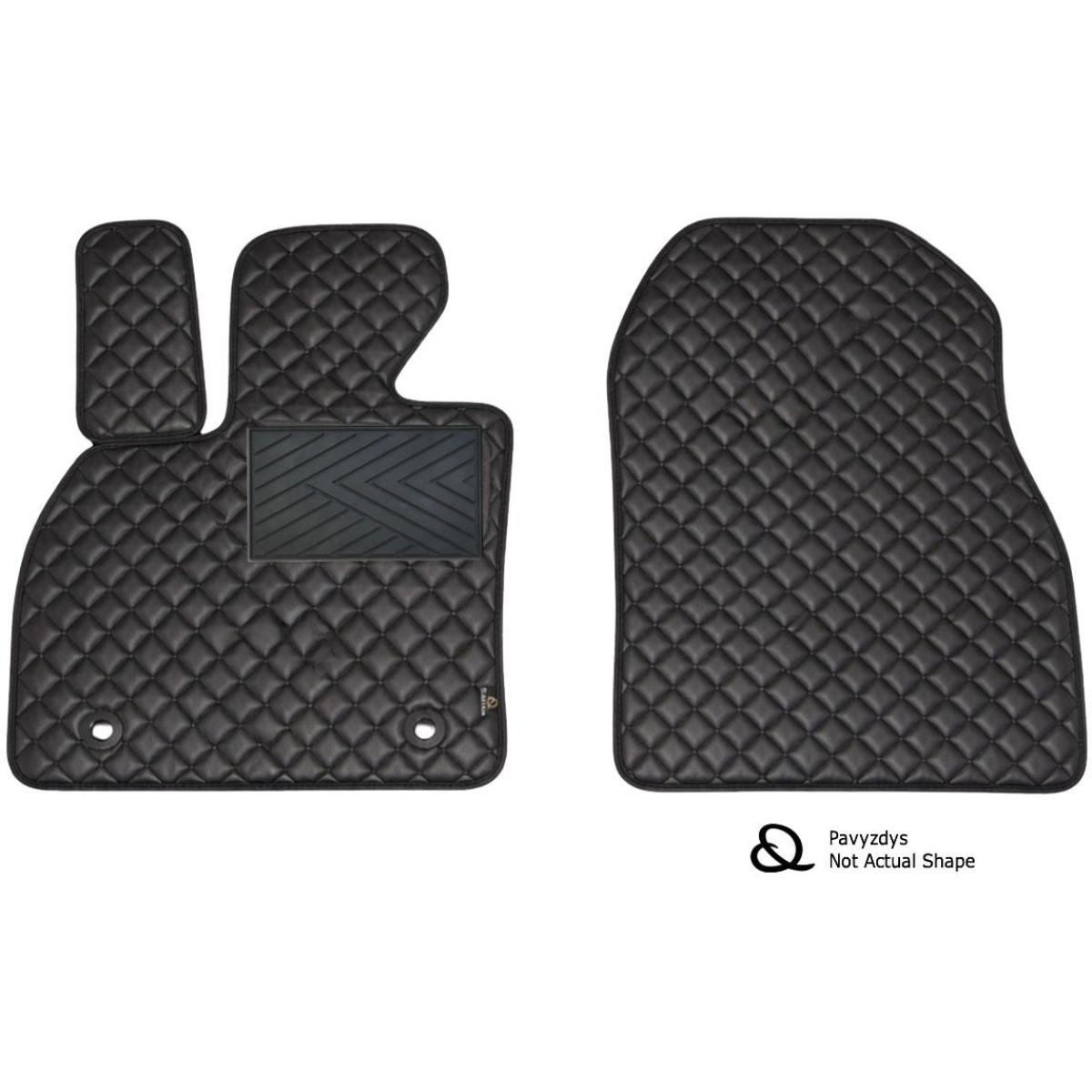 Bilmattor i konstläder QuiltyMats HONDA S2000 1999-2009 (Svart / svarta sömmar)
