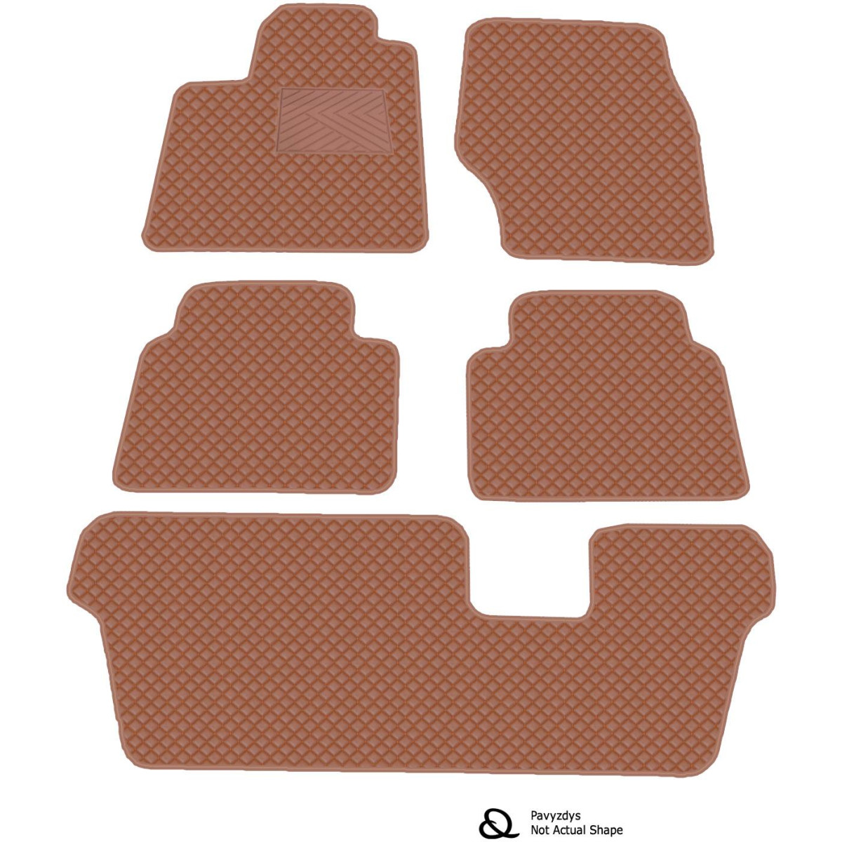 Bilmattor i konstläder QuiltyMats VOLVO XC90 2002-2014 (7v., I, IIochIII eilės) (Brun / bruna sömmar)