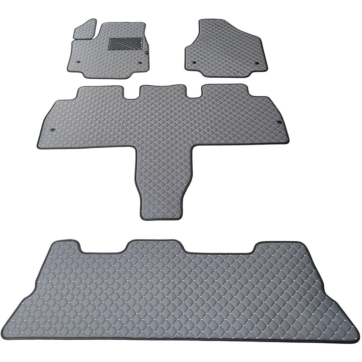 Bilmattor i konstläder QuiltyMats CHRYSLER PACIFICA från 2021 (I, IIochIII eilės, Hibridas) (Grå / grå sömmar)