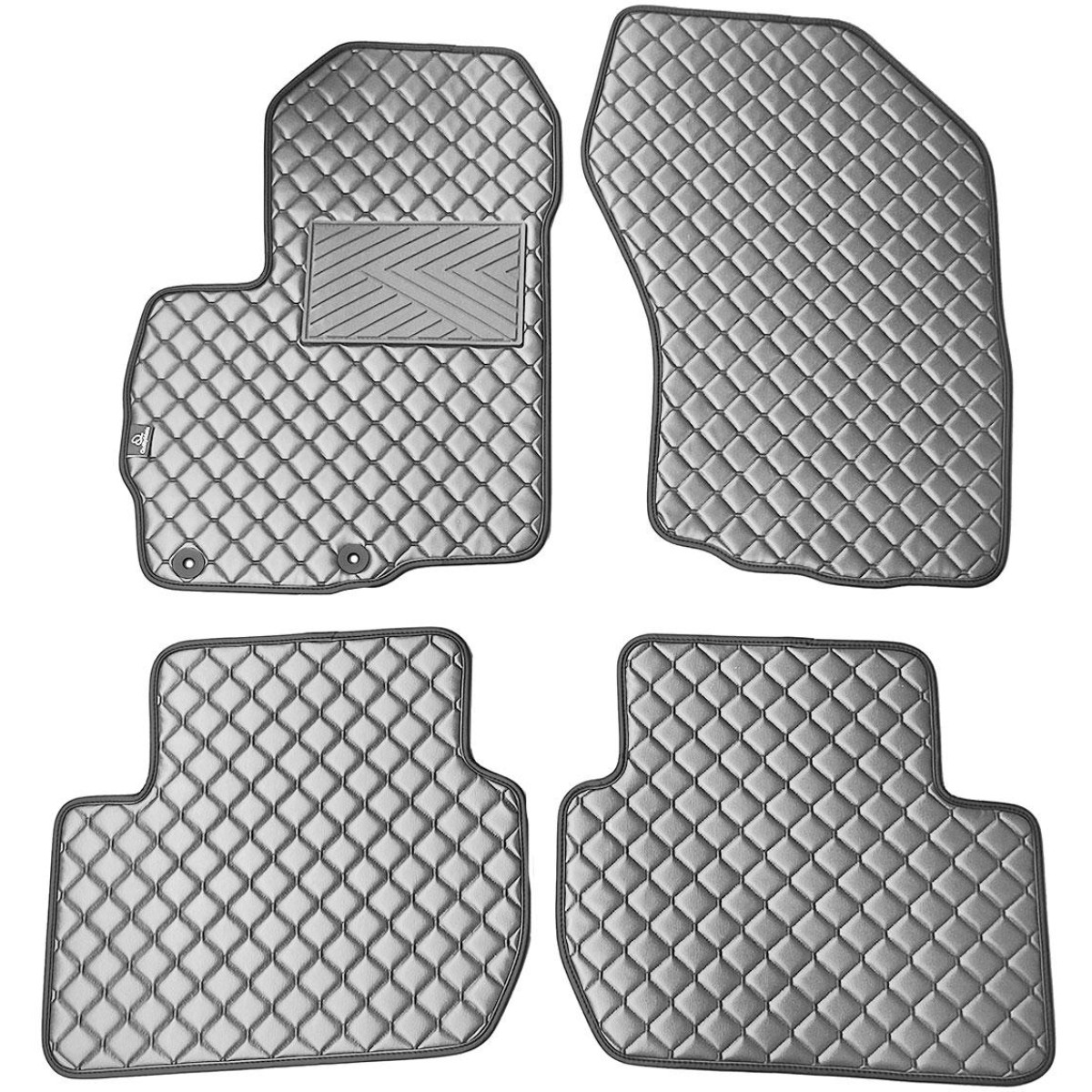 Bilmattor i konstläder QuiltyMats CITROEN C-CROSSER 2007-2012 (Grå / grå sömmar)
