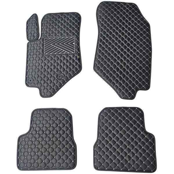 Bilmattor i konstläder QuiltyMats PEUGEOT 2008 från 2019 (Svart / grå sömmar)