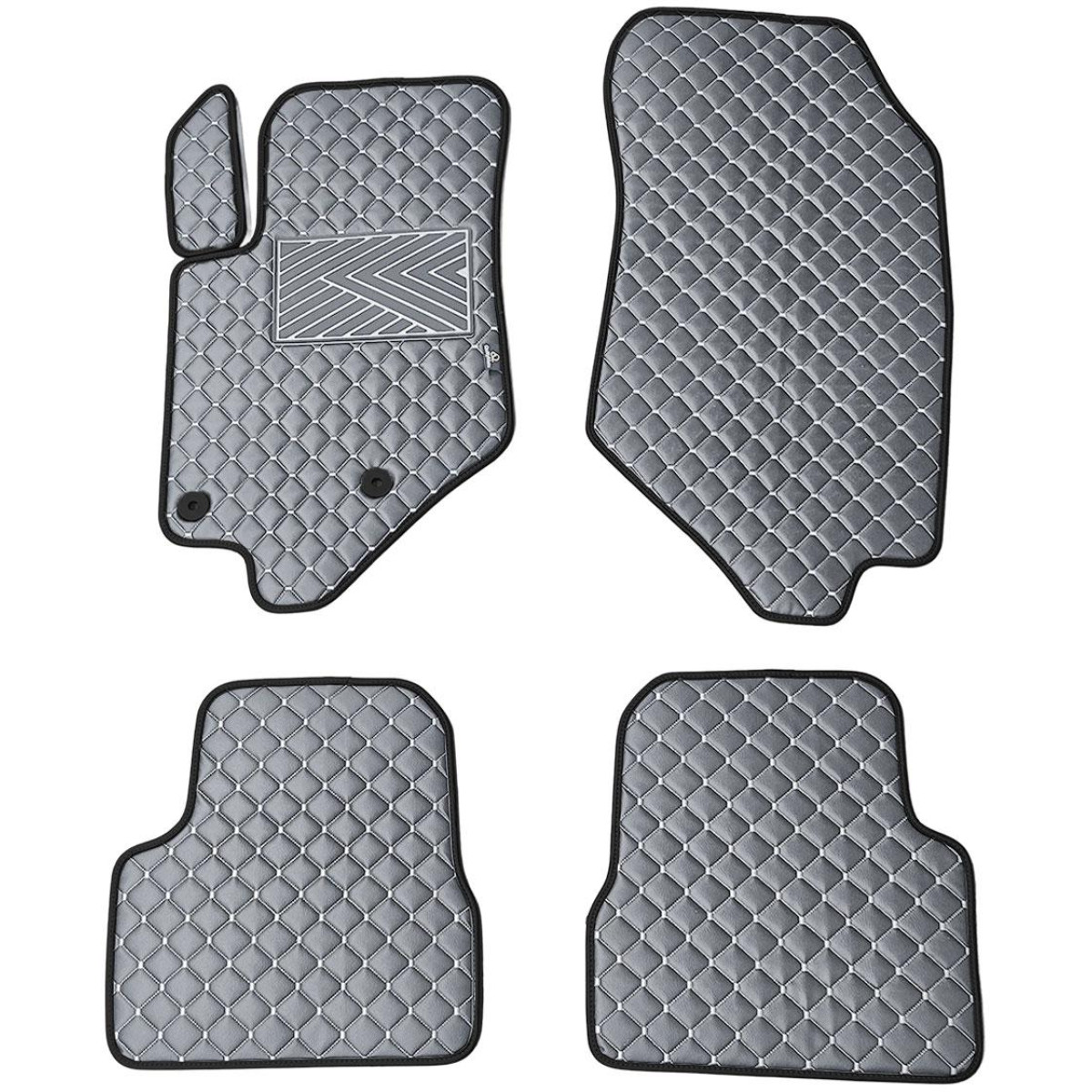 Bilmattor i konstläder QuiltyMats PEUGEOT 2008 från 2019 (Grå / grå sömmar)