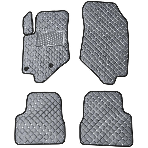 Bilmattor i konstläder QuiltyMats PEUGEOT 2008 från 2019 (Grå / grå sömmar)