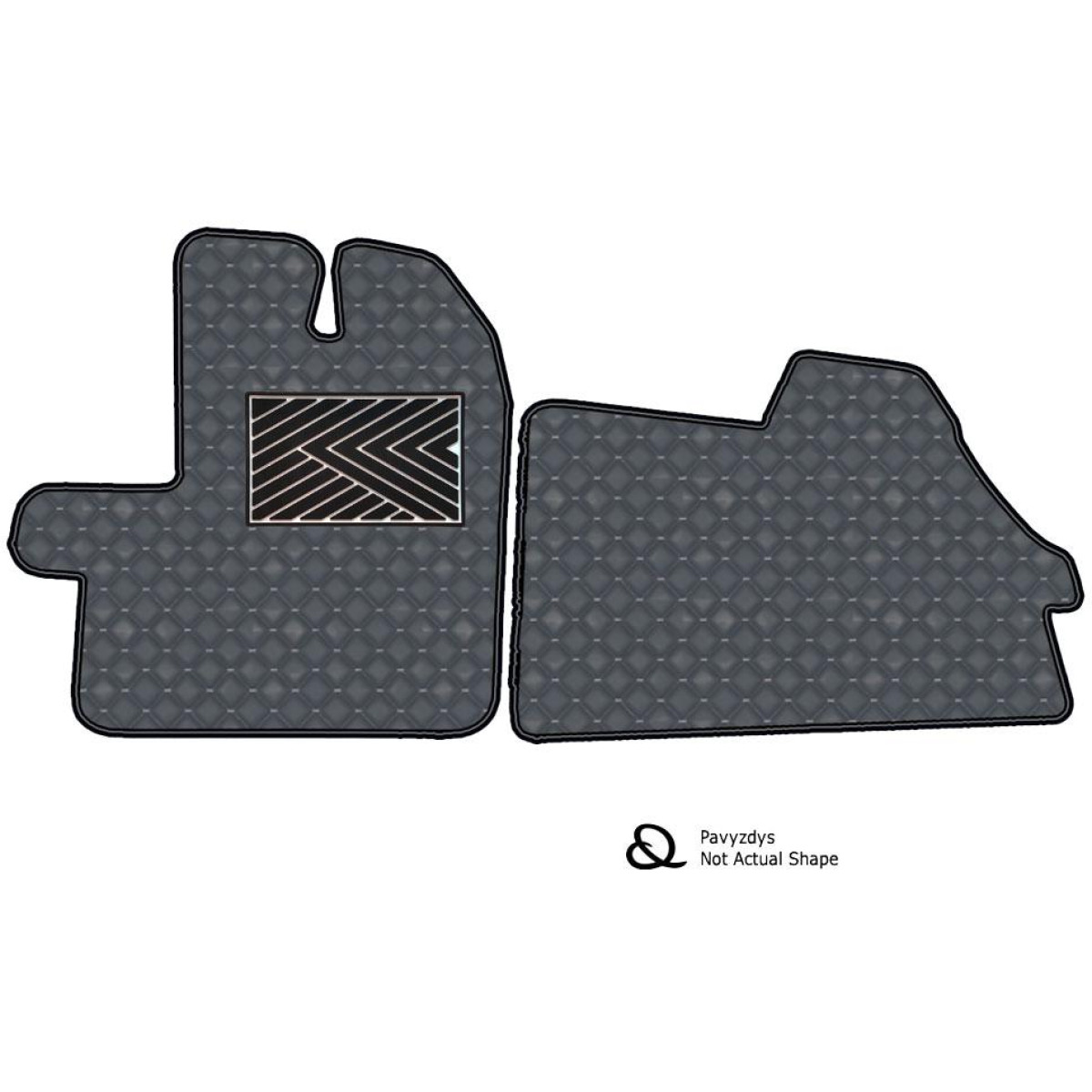 Bilmattor i konstläder QuiltyMats VOLKSWAGEN CRAFTER från 2017 (3 platser) (Grå / grå sömmar)