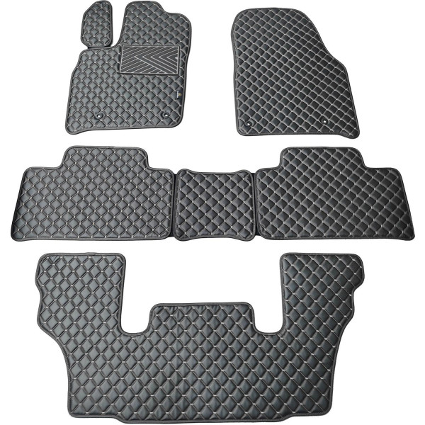 Bilmattor i konstläder QuiltyMats DODGE DURANGO från 2011 (I, IIochIII eilės 6v.) (Svart / grå sömmar)