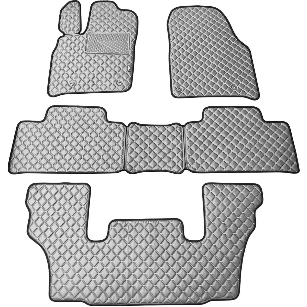 Bilmattor i konstläder QuiltyMats DODGE DURANGO från 2011 (I, IIochIII eilės 6v.) (Grå / grå sömmar)