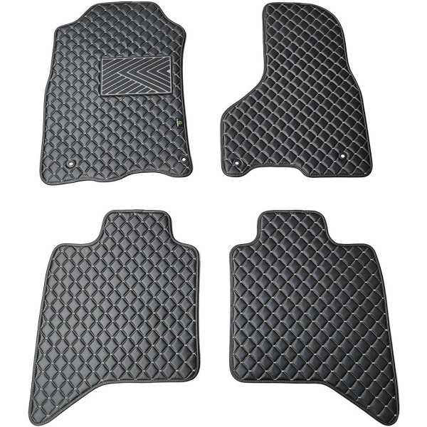 Bilmattor i konstläder QuiltyMats DODGE RAM 2009-2019 (Svart / grå sömmar)