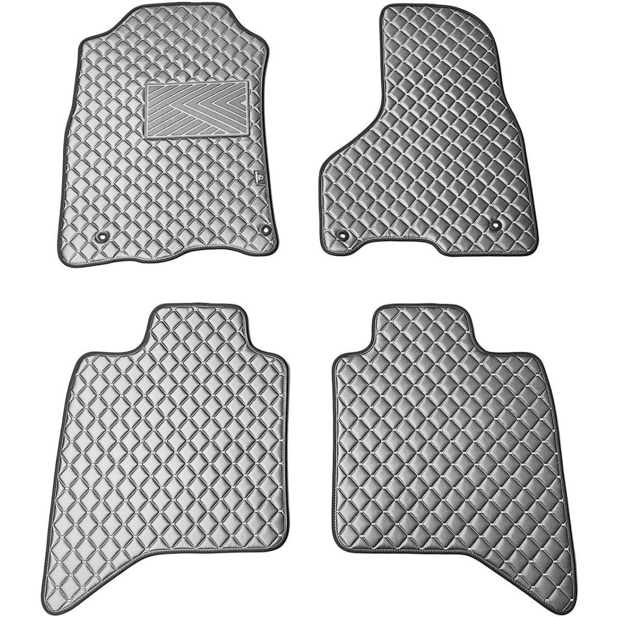 Bilmattor i konstläder QuiltyMats DODGE RAM 2009-2019 (Grå / grå sömmar)