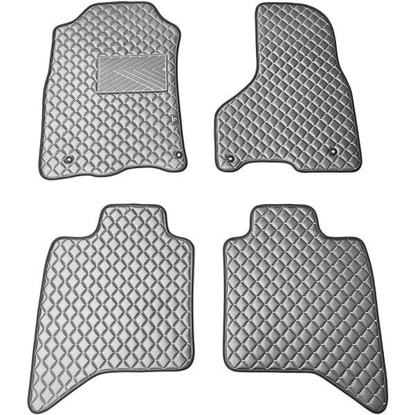 Bilmattor i konstläder QuiltyMats DODGE RAM 2009-2019 (Grå / grå sömmar)