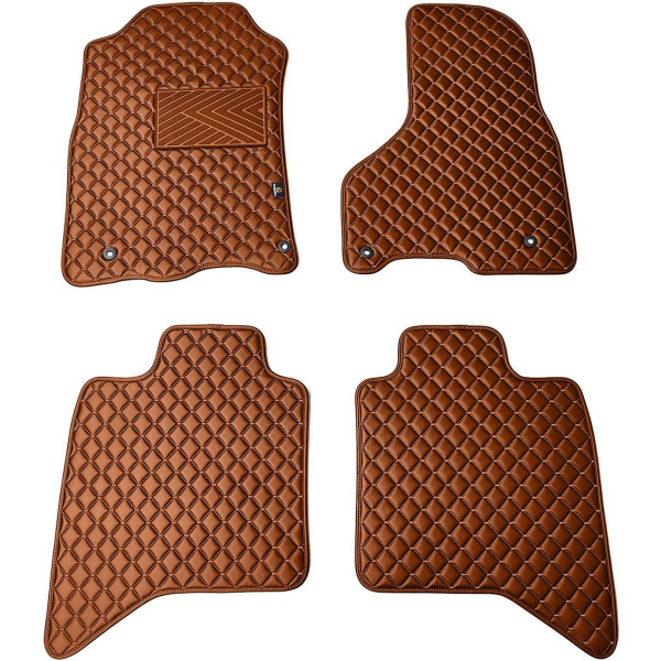 Bilmattor i konstläder QuiltyMats DODGE RAM 2009-2019 (Brun / bruna sömmar)