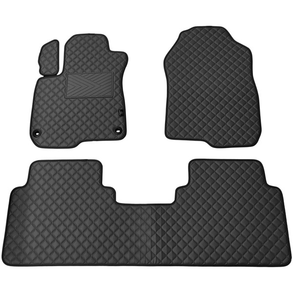 Bilmattor i konstläder QuiltyMats HONDA CR-V 2017-2023 (Svart / svarta sömmar)