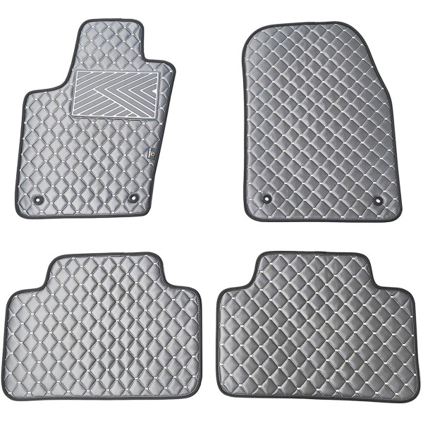 Bilmattor i konstläder QuiltyMats JEEP GRAND CHEROKEE 2010-2020 (Grå / grå sömmar)