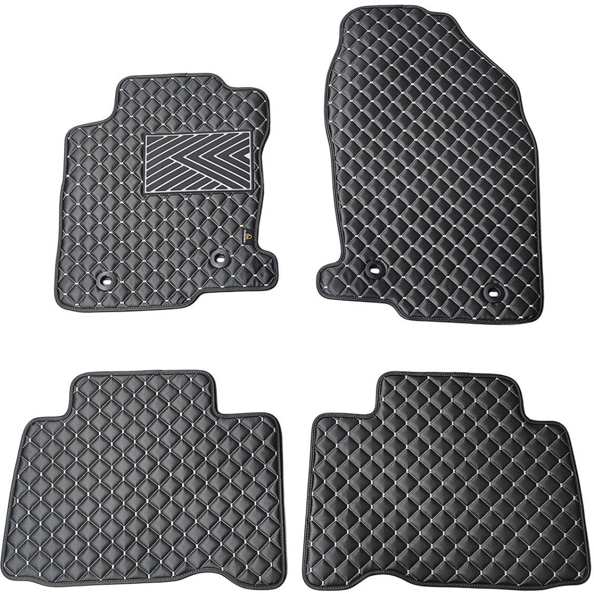 Bilmattor i konstläder QuiltyMats LEXUS NX 2014-2021 (Svart / grå sömmar)
