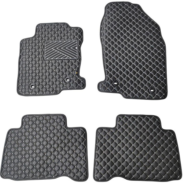 Bilmattor i konstläder QuiltyMats LEXUS NX 2014-2021 (Svart / grå sömmar)
