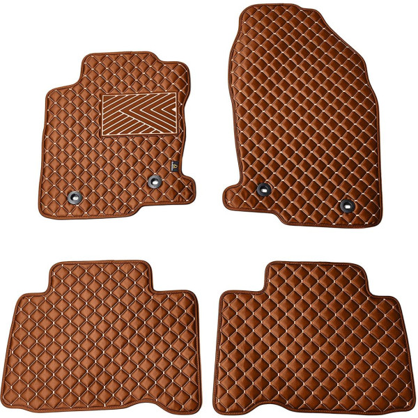 Bilmattor i konstläder QuiltyMats LEXUS NX 2014-2021 (Brun / bruna sömmar)