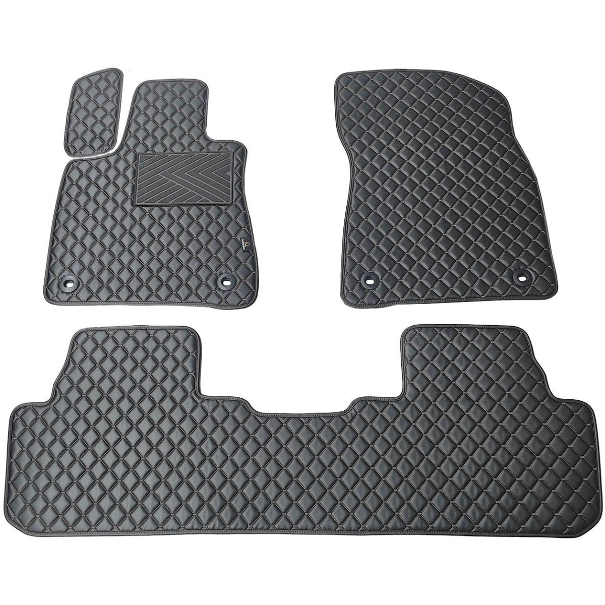 Bilmattor i konstläder QuiltyMats LEXUS RX 2015-2022 (Svart / svarta sömmar)