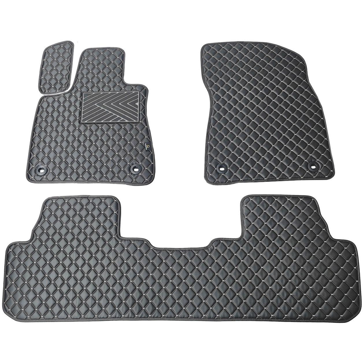 Bilmattor i konstläder QuiltyMats LEXUS RX 2015-2022 (Svart / grå sömmar)