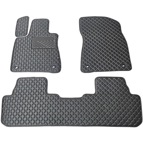 Bilmattor i konstläder QuiltyMats LEXUS RX 2015-2022 (Svart / grå sömmar)