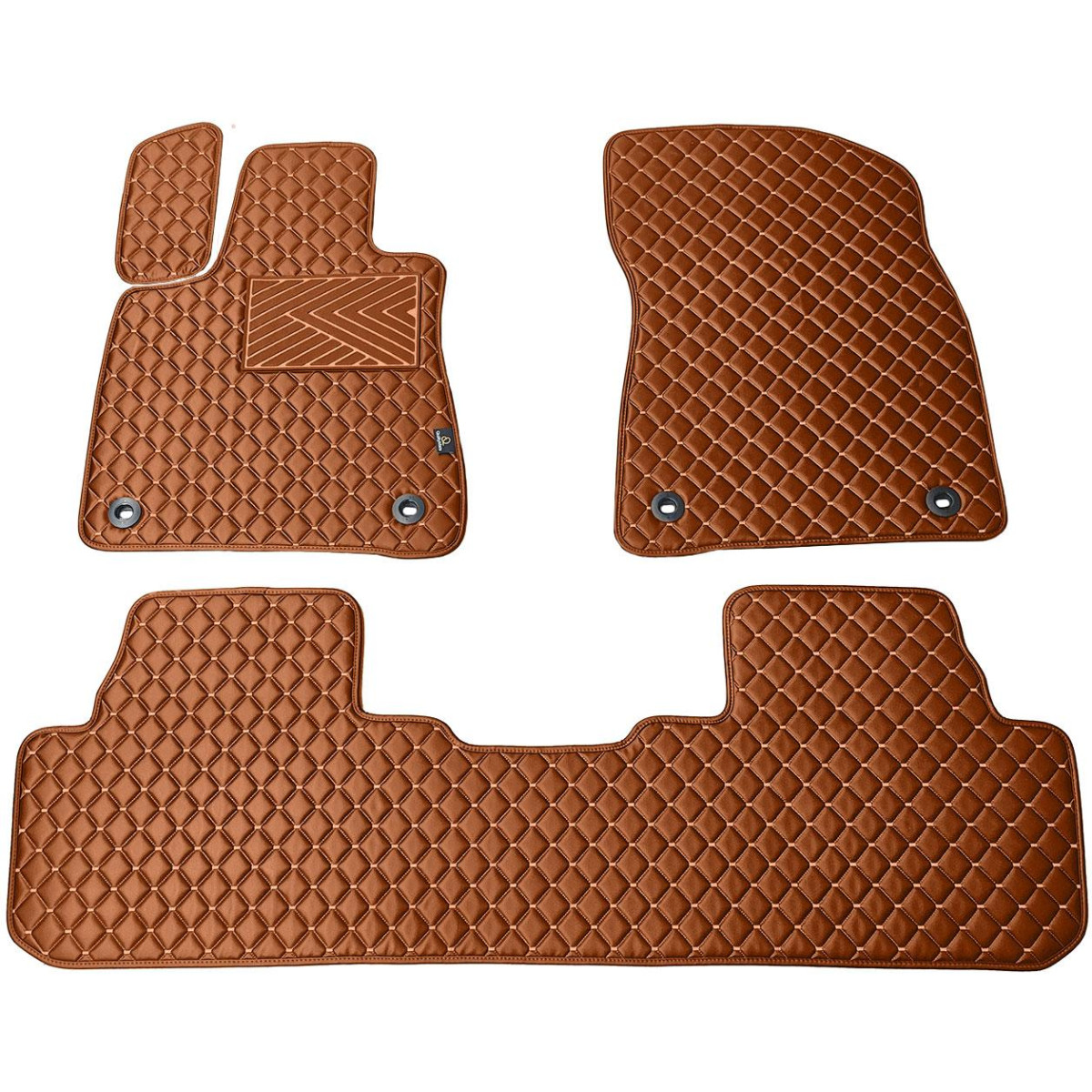Bilmattor i konstläder QuiltyMats LEXUS RX 2015-2022 (Brun / bruna sömmar)