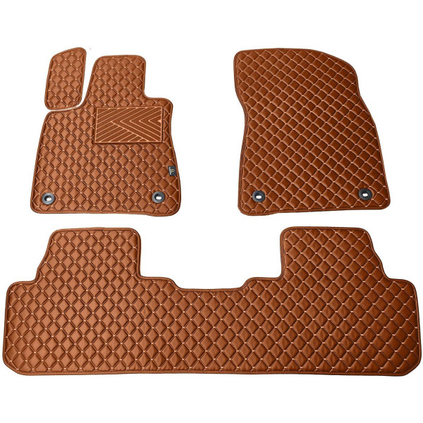 Bilmattor i konstläder QuiltyMats LEXUS RX 2015-2022 (Brun / bruna sömmar)
