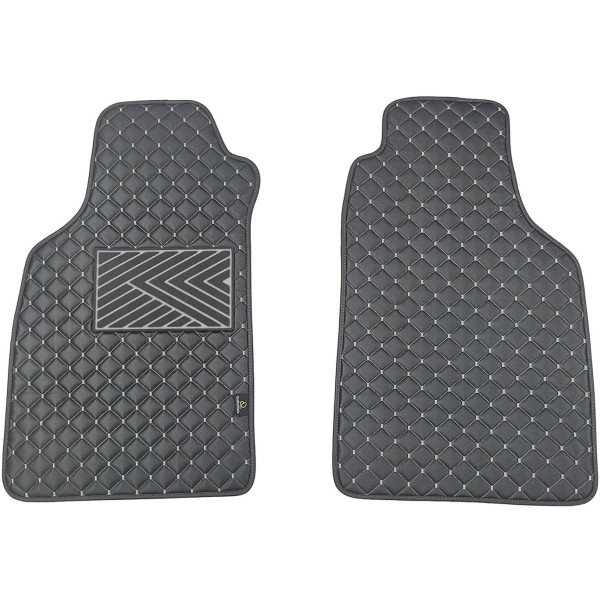Bilmattor i konstläder QuiltyMats LIGIER JS50 från 2012 (Svart / grå sömmar)