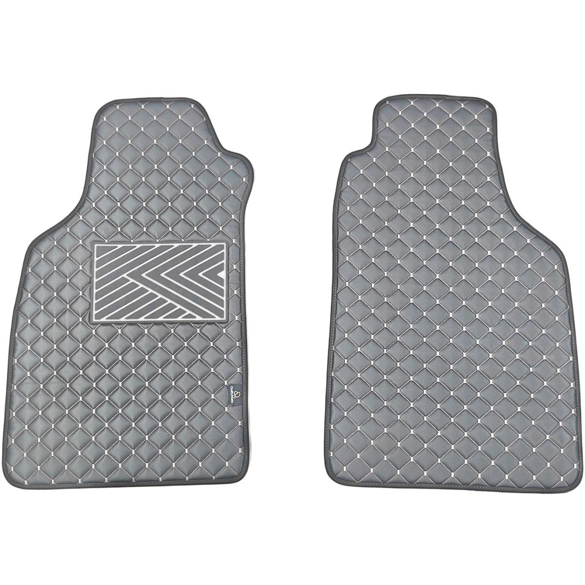 Bilmattor i konstläder QuiltyMats LIGIER JS50 från 2012 (Grå / grå sömmar)