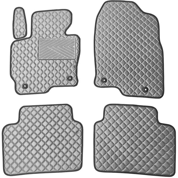 Bilmattor i konstläder QuiltyMats MAZDA CX-5 2012-2016 (Grå / grå sömmar)