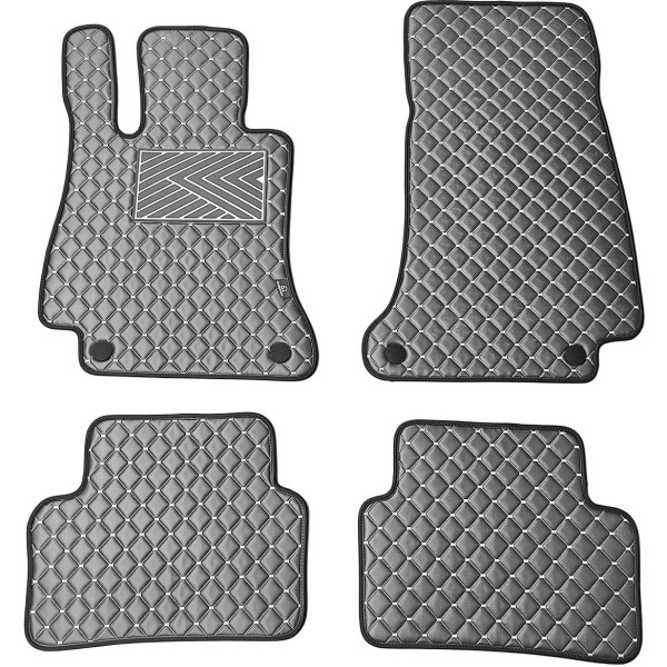 Bilmattor i konstläder QuiltyMats MERCEDES-BENZ E-class W213 2016-2023 (Grå / grå sömmar)