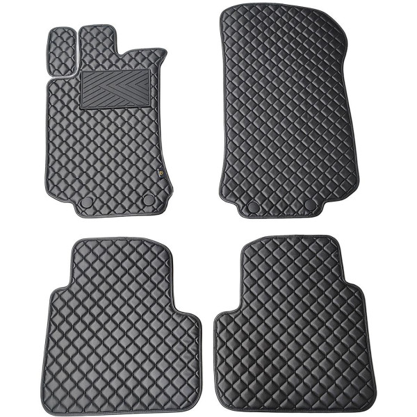 Bilmattor i konstläder QuiltyMats MERCEDES-BENZ R-class W251 2005-2015 (Svart / svarta sömmar)