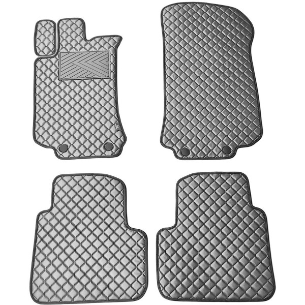 Bilmattor i konstläder QuiltyMats MERCEDES-BENZ R-class W251 2005-2015 (Grå / grå sömmar)