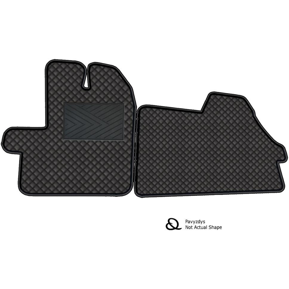 Bilmattor i konstläder QuiltyMats VOLKSWAGEN CRAFTER från 2017 (3 platser) (Svart / svarta sömmar)