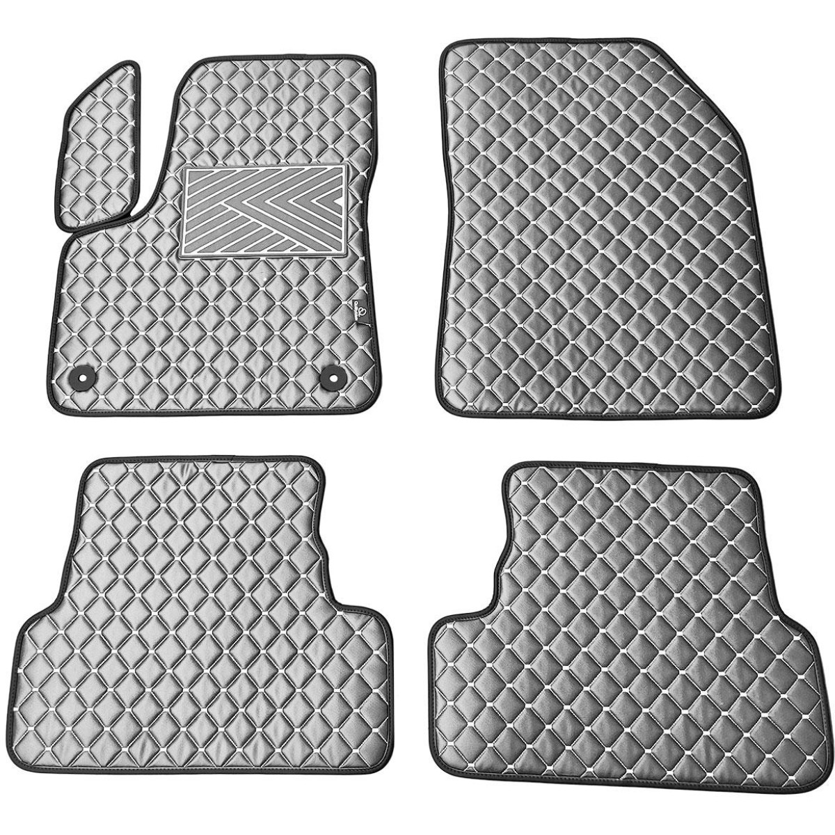 Bilmattor i konstläder QuiltyMats PEUGEOT 3008 2017-2024 (Grå / grå sömmar)