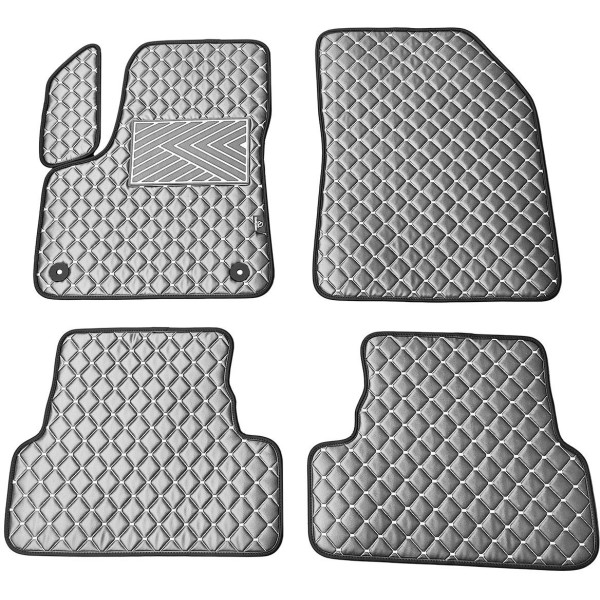 Bilmattor i konstläder QuiltyMats PEUGEOT 3008 2017-2024 (Grå / grå sömmar)
