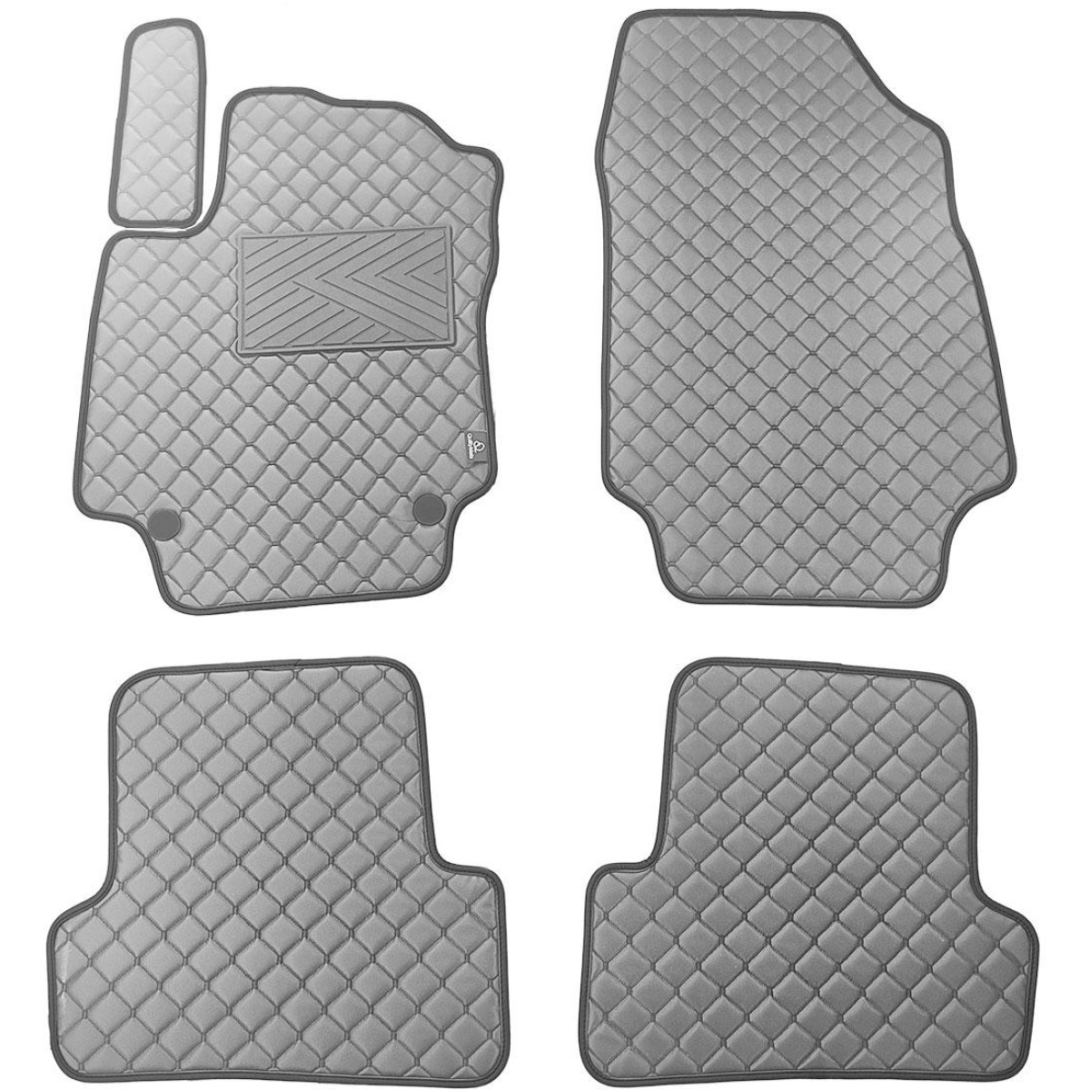 Bilmattor i konstläder QuiltyMats RENAULT CAPTUR 2013-2018 (Grå / grå sömmar)