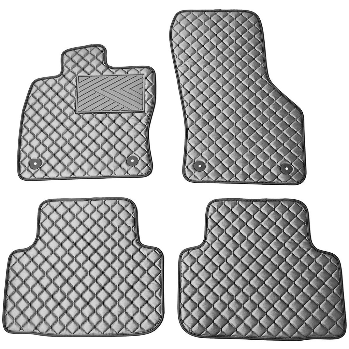 Bilmattor i konstläder QuiltyMats SKODA OCTAVIA 2013-2020 (Grå / grå sömmar)