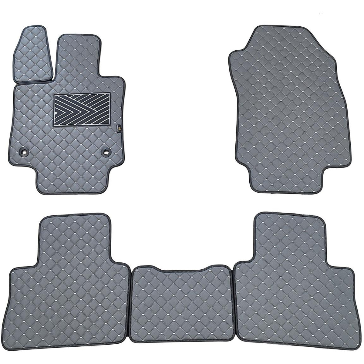 Bilmattor i konstläder QuiltyMats TOYOTA RAV-4 2018-2025 (Hibridas) (Grå / grå sömmar)