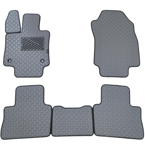 Bilmattor i konstläder QuiltyMats TOYOTA RAV-4 2018-2025 (Hibridas) (Grå / grå sömmar)