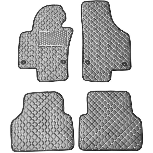 Bilmattor i konstläder QuiltyMats VOLKSWAGEN TIGUAN 2007-2016 (Grå / grå sömmar)