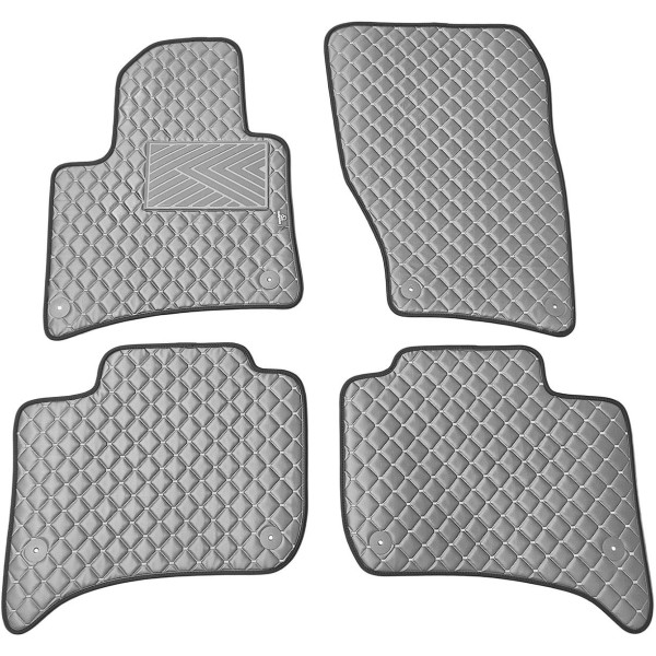 Bilmattor i konstläder QuiltyMats VOLKSWAGEN TOUAREG 2010-2018 (Grå / grå sömmar)