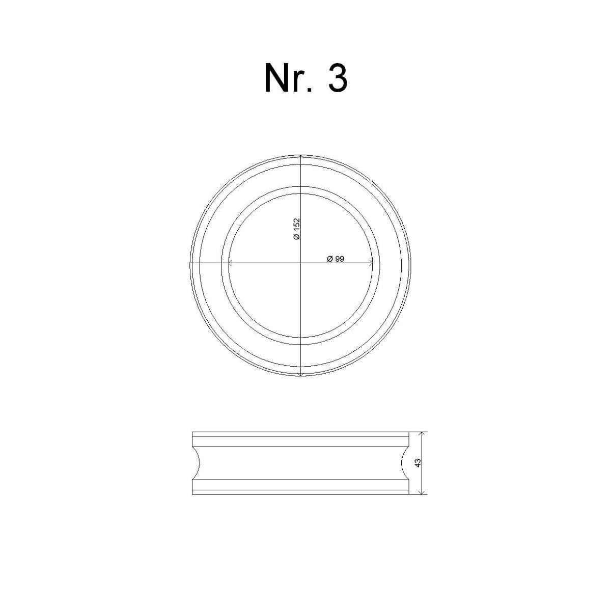 Fjäderförstärkningsgummi nr 3