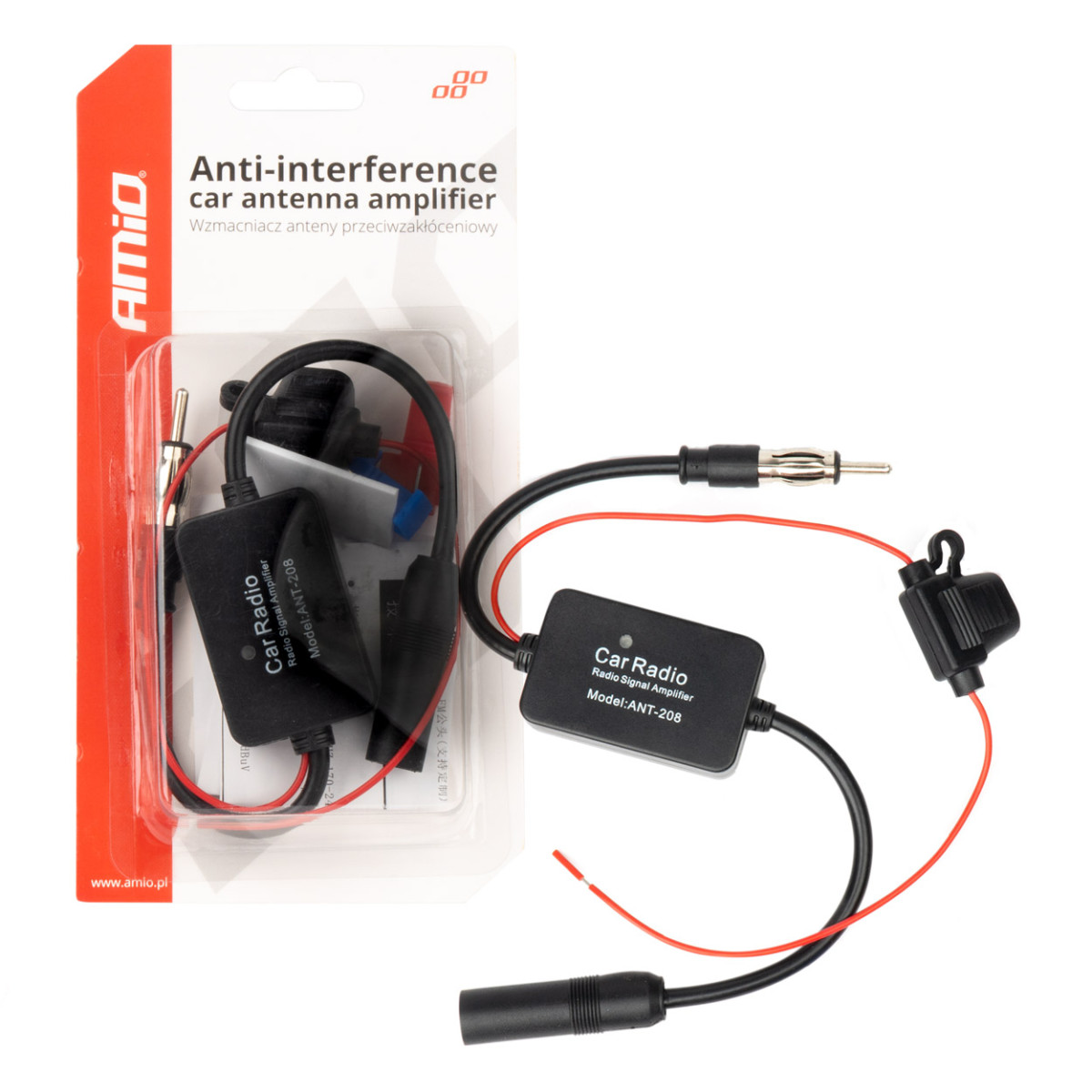 Störningsfri bilantennförstärkare 12V AMIO-04133
