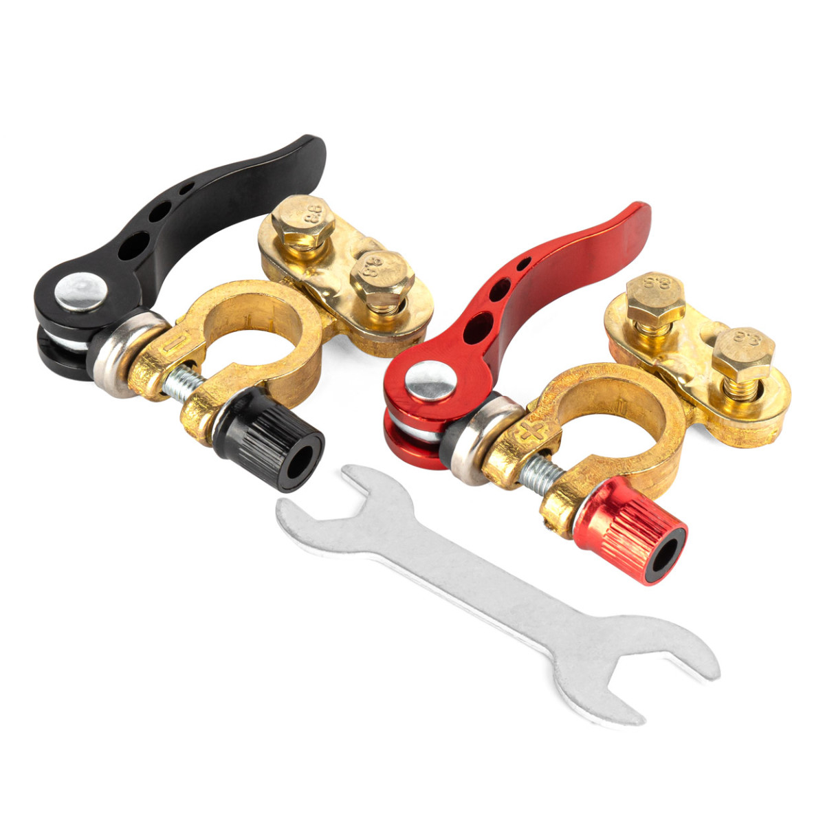 Universella batteripoler med snabbkoppling, koppar AMiO-04059