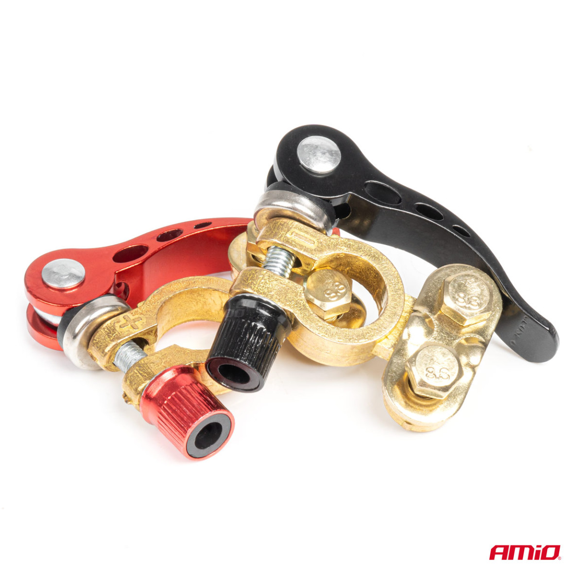Universella batteripoler med snabbkoppling, koppar AMiO-04059