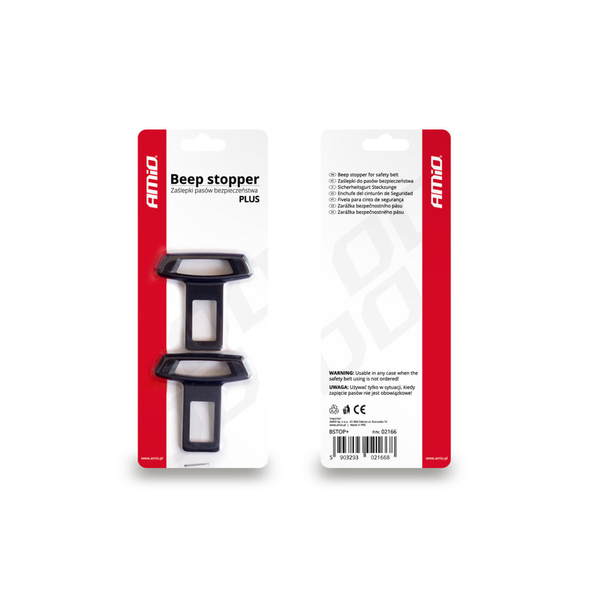 Säkerhetsbälteslarmsdämpare BSTOP+, 2 st. AMIO-02166
