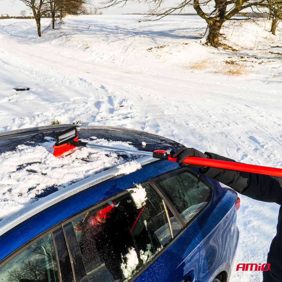 Stor teleskopisk snöborste med skrapa 98-134 cm
