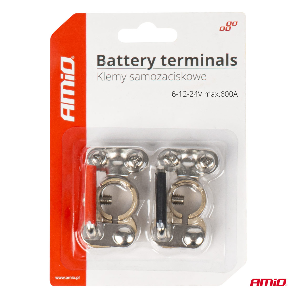 Batteripoler 600 A, koppar, 2 st. AMIO-03846