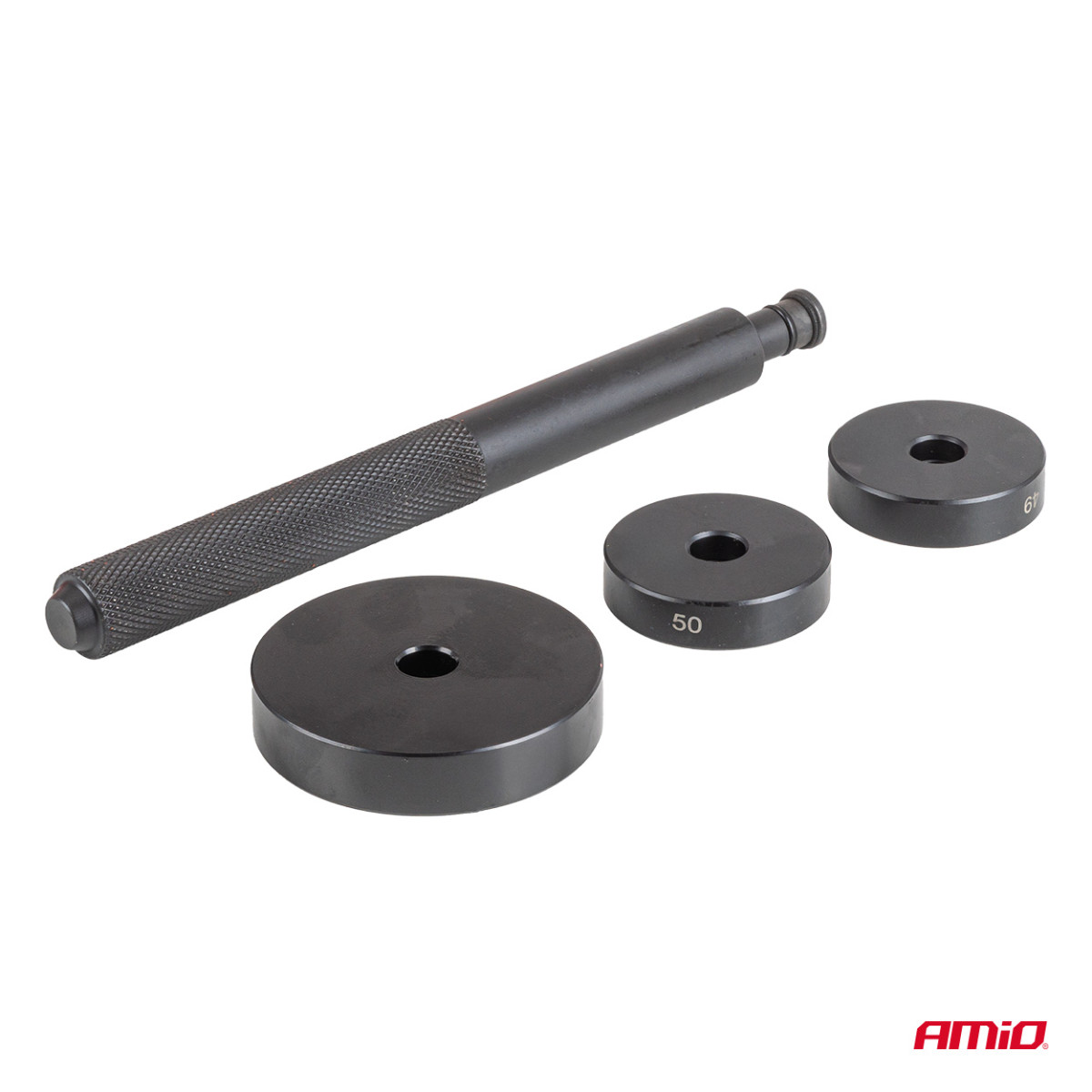 Verktygssats för montering och demontering av bussningar, lager och tätningar, 52 delar. AMIO-04771