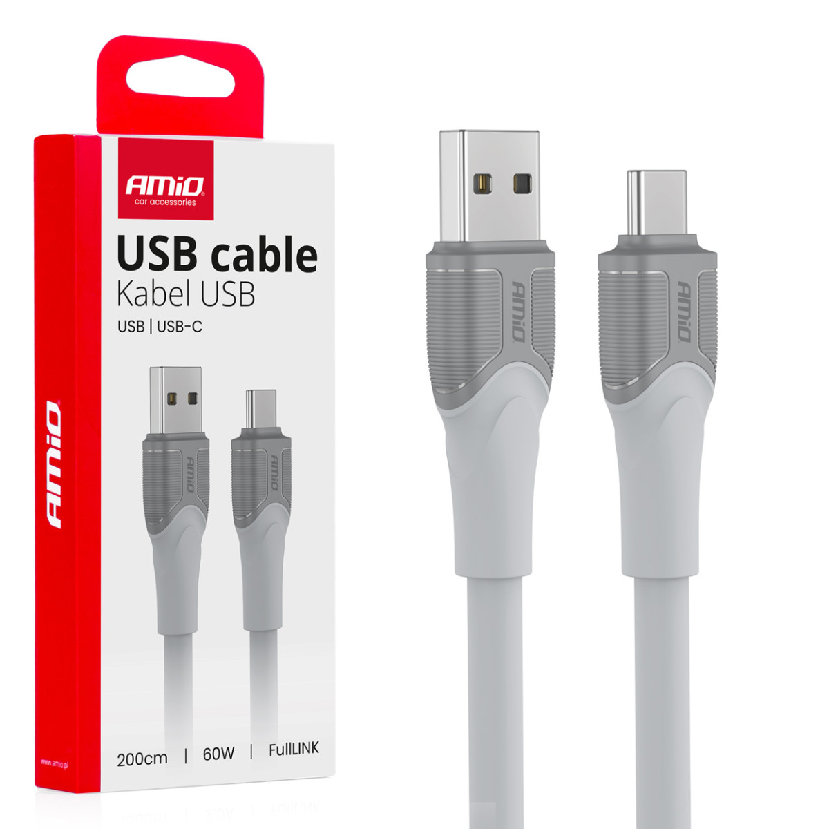 USB-A till USB-C-kabel 60W 2 m FullLINK X111 AMIO-04290